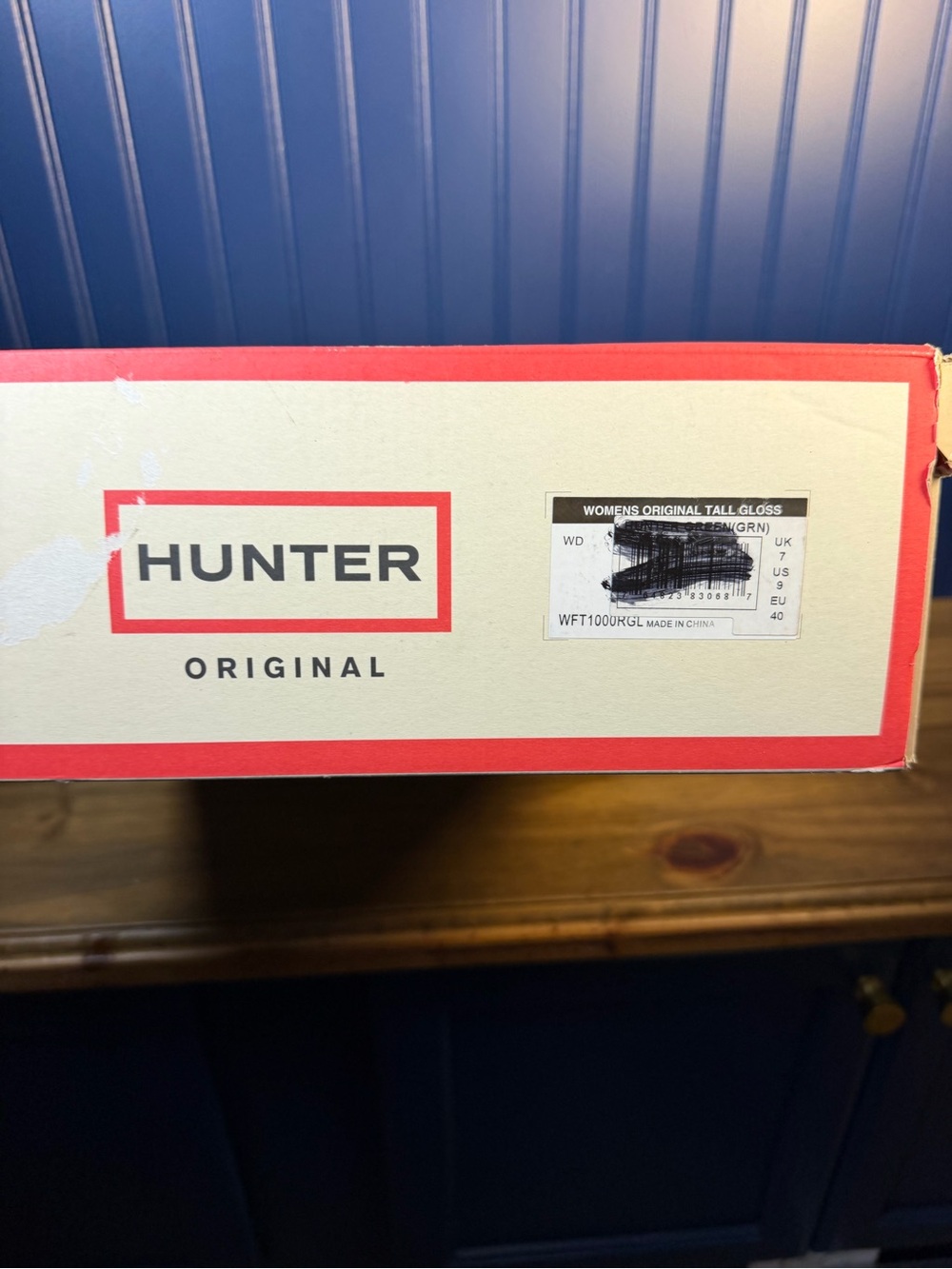 Hunter Original Tall Gloss Rain Boots Hunter Green Women’s Size 9 w/ Box - Picture 7 of 8